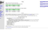7-Zip download page showing 64-bit x64, 32-bit x86 and ARM64 installers