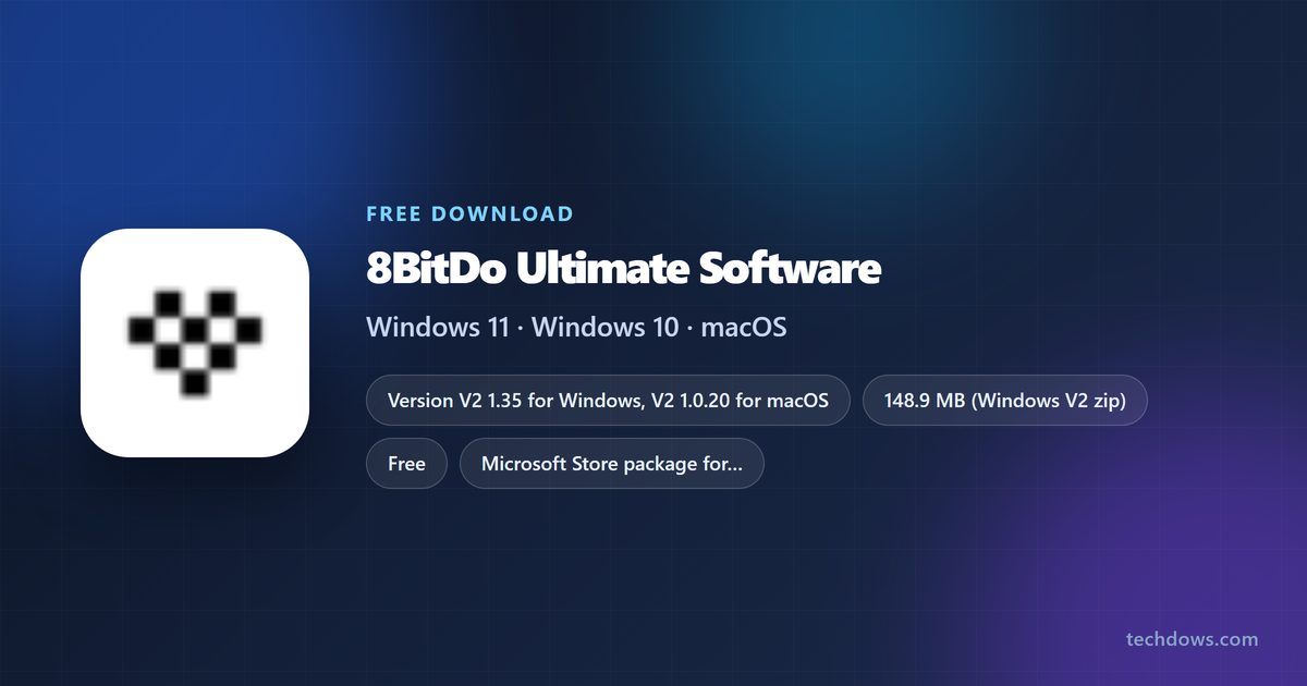 8BitDo Ultimate Software editions, sizes and supported systems