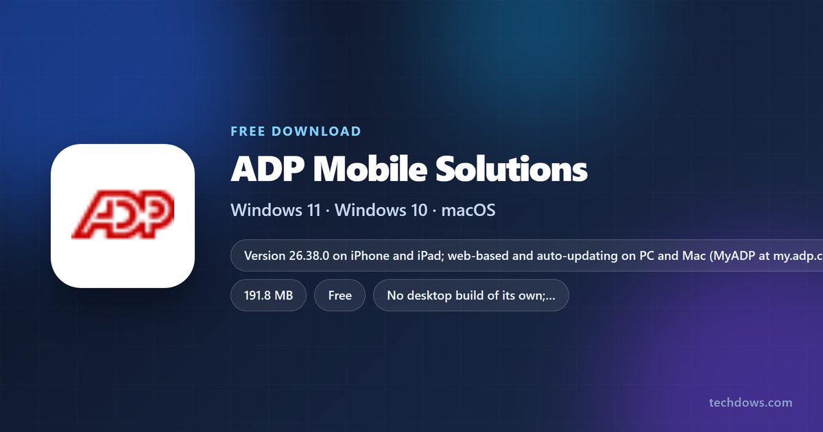 ADP Mobile Solutions app size, price and supported devices