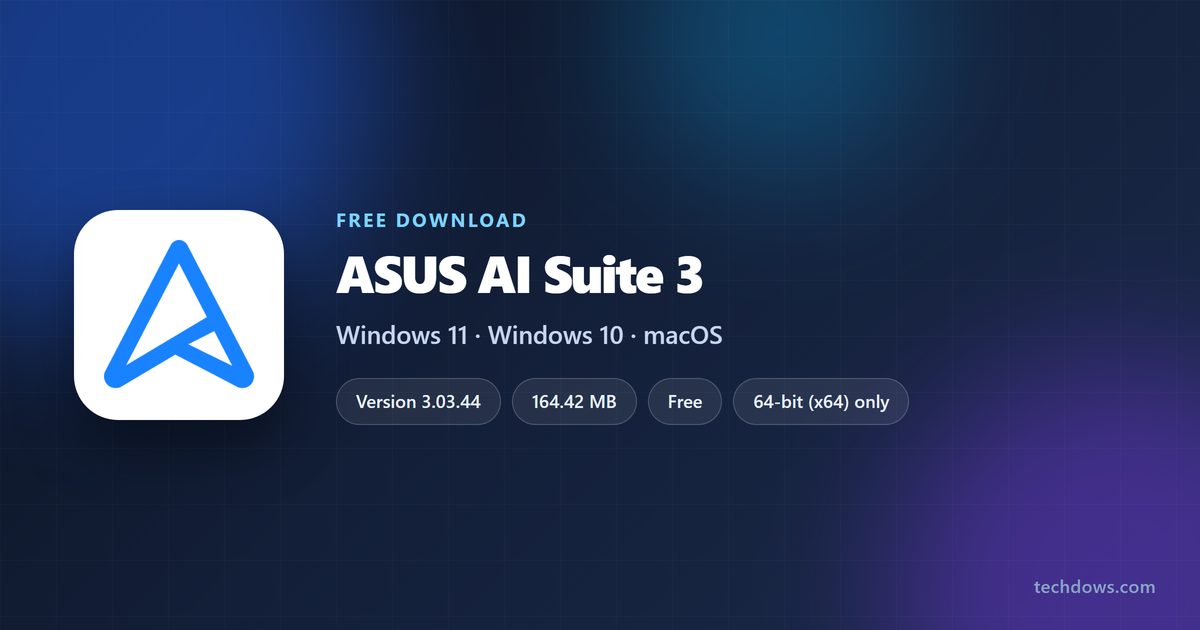 AI Suite 3 version, size and supported Windows editions