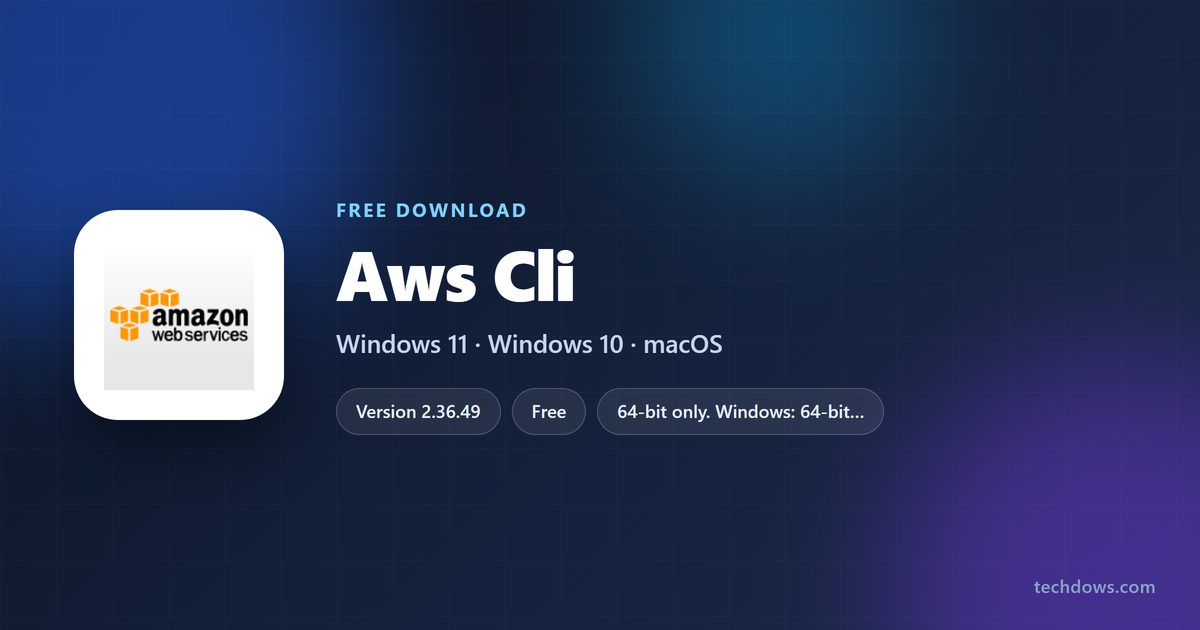 AWS CLI version 2 price, supported systems and installer files