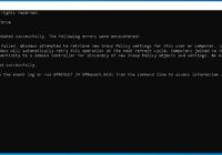 Administrator Command Prompt running gpupdate /force with policy output