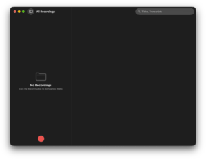 All Recordings No Recordings Voice Memo Start
