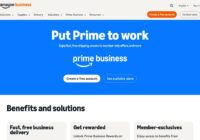 Amazon Prime Business landing page with Create a free account button