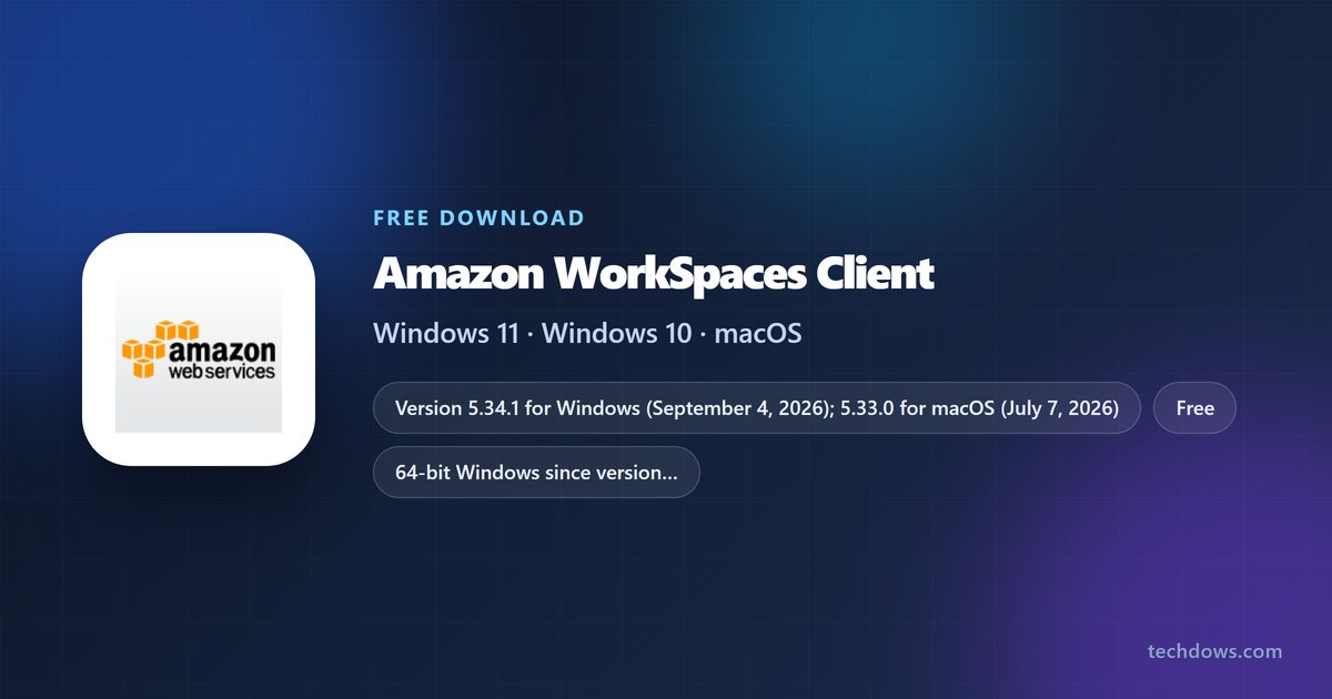 Amazon WorkSpaces Client versions, platforms and price at a glance