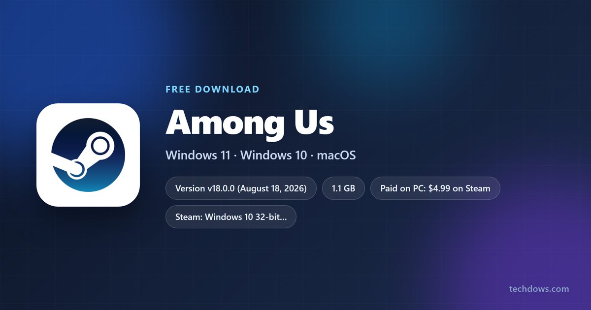 Among Us price, download size and supported platforms