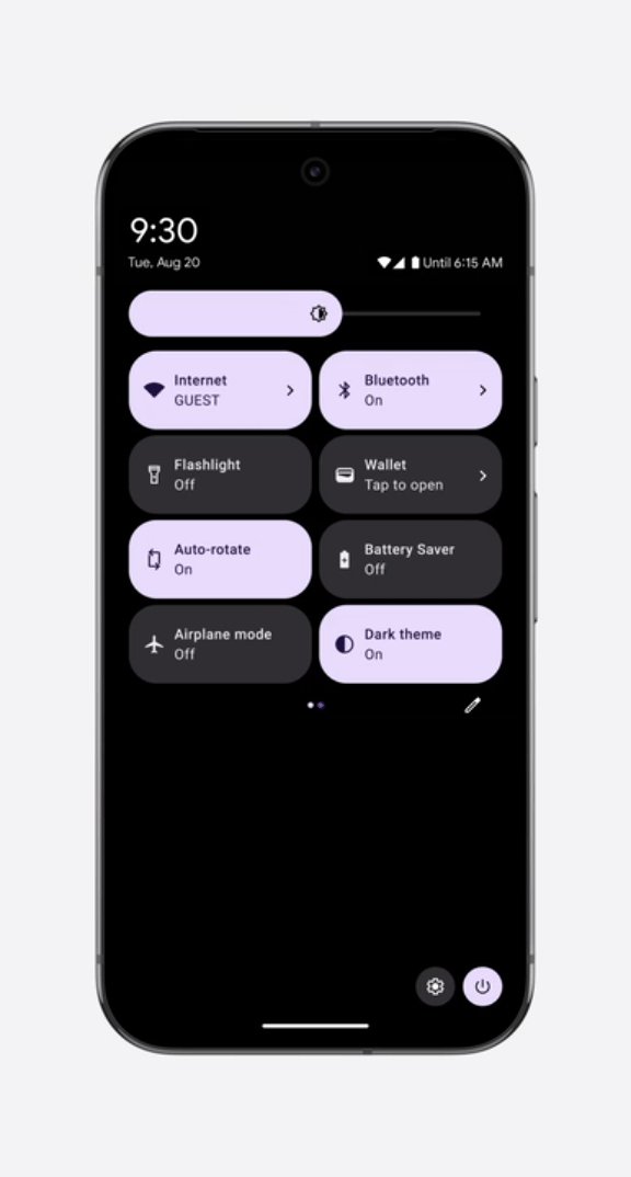 Android Quick Settings panel with the Flashlight tile turned off