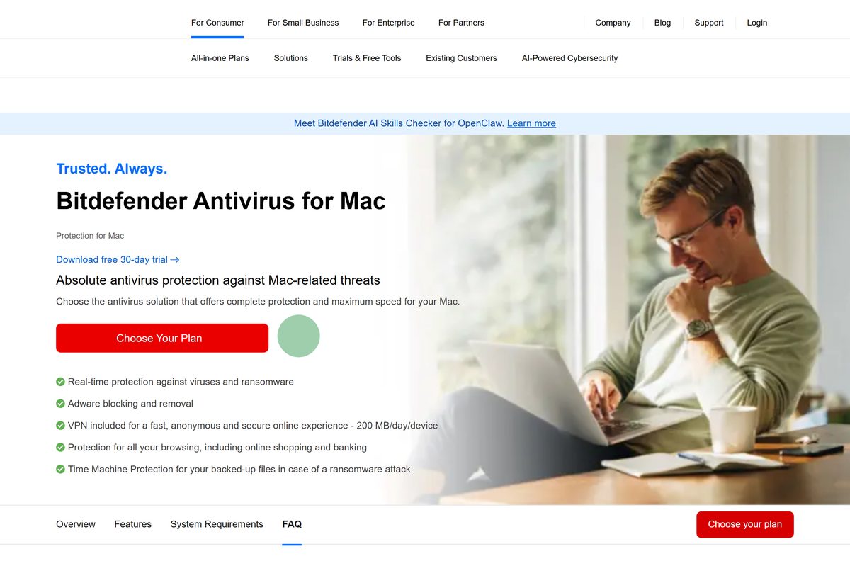 Bitdefender Antivirus for Mac plans with first-year prices