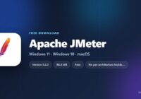 Apache JMeter spec card with version, archive size and Java requirement