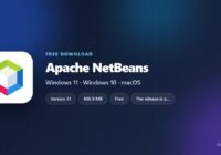 Apache NetBeans card with version, archive size and runtime requirement