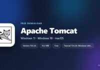 Apache Tomcat card with version, file size and Java requirement