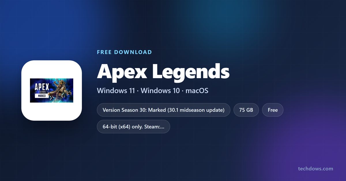 Apex Legends price, storage, developer and supported platforms