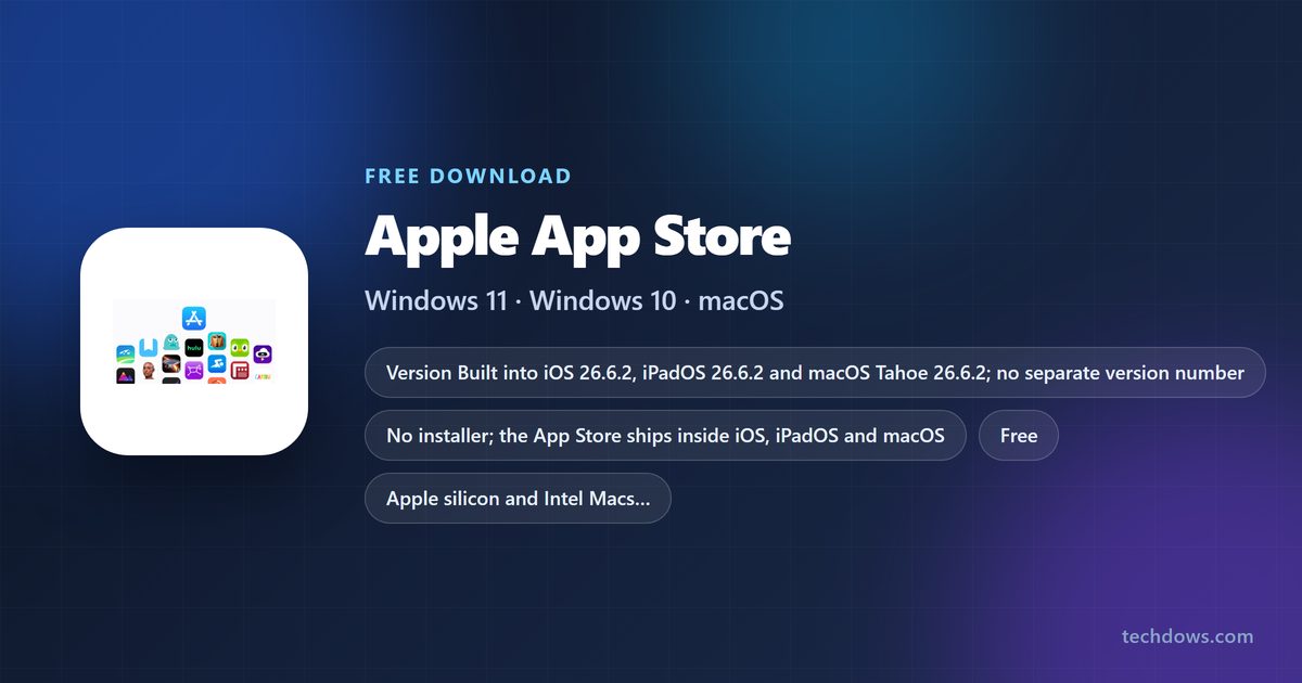 Apple App Store logo with version, size and supported systems