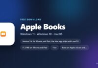 Apple Books specification card showing version, download size and supported systems