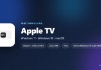 Apple TV logo with version, download size and supported systems