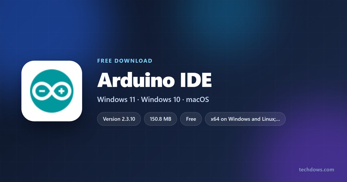 Arduino IDE spec card listing version, size and supported systems