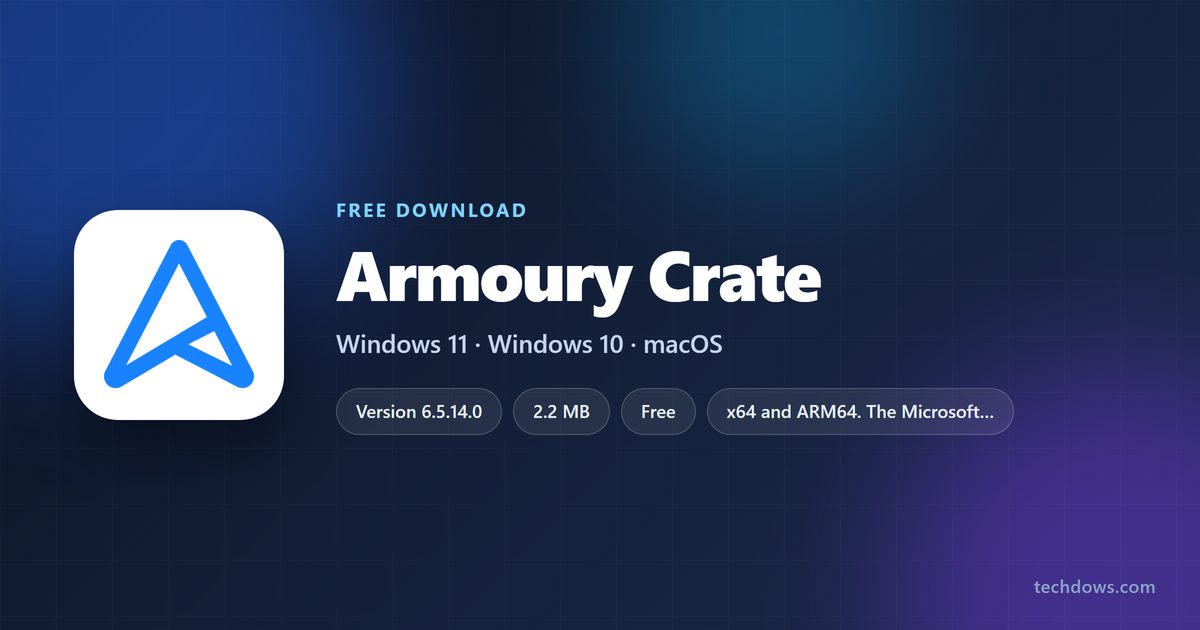 Armoury Crate version, size, license and supported Windows releases
