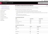 AutoCAD Text Symbols and Special Characters Reference page listing diameter code