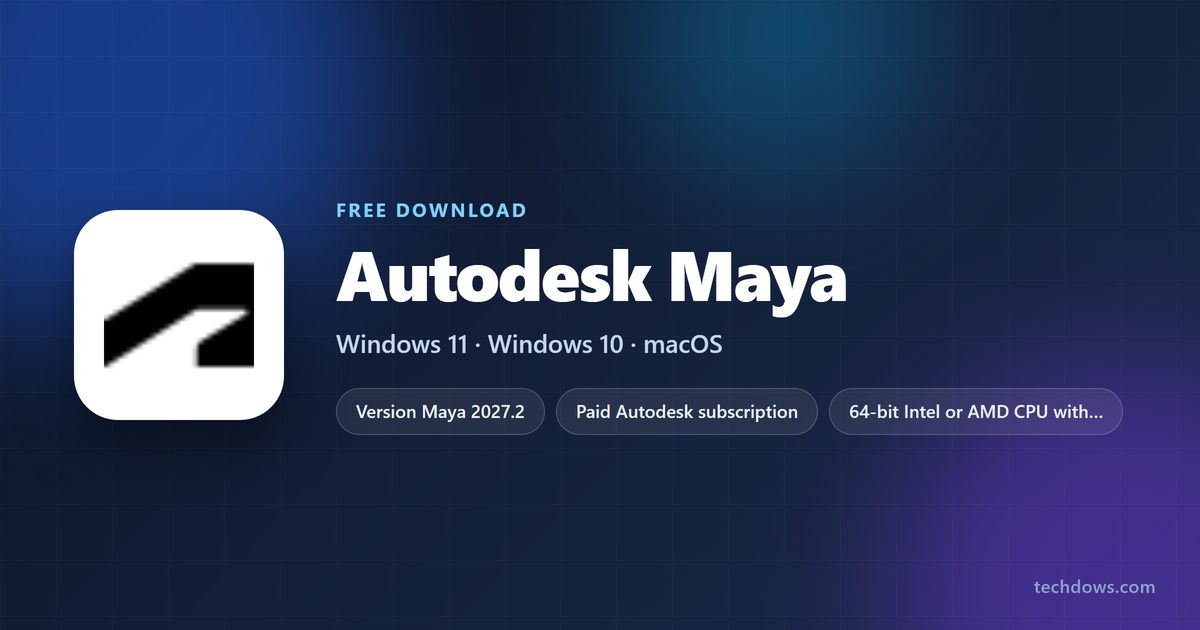 Autodesk Maya free trial, supported systems and disk space