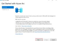 Azure Arc Setup wizard Get Started screen with Next button