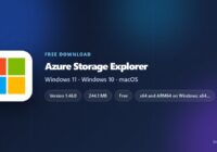 Azure Storage Explorer card with version, file size and supported systems