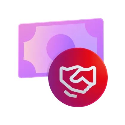 Banknote and handshake icon representing partner-billed Netflix accounts