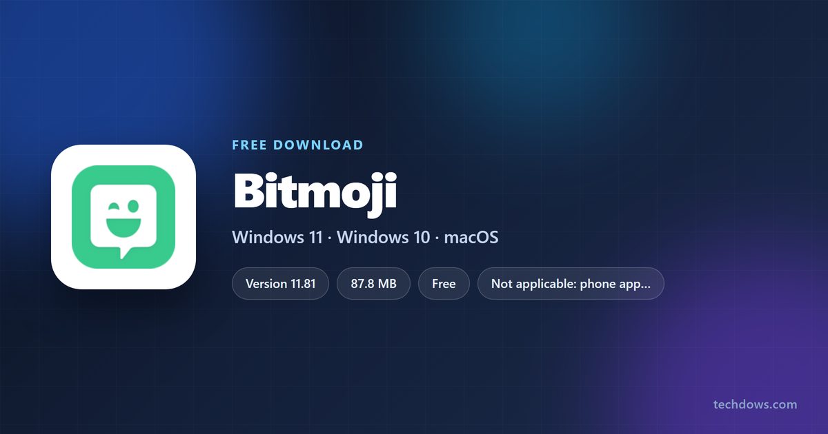 Bitmoji app price, size and supported devices at a glance