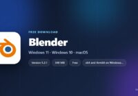 Blender logo with version, size and supported systems