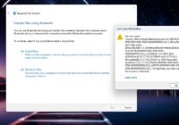 Bluetooth File Transfer window with Send files and Receive files options