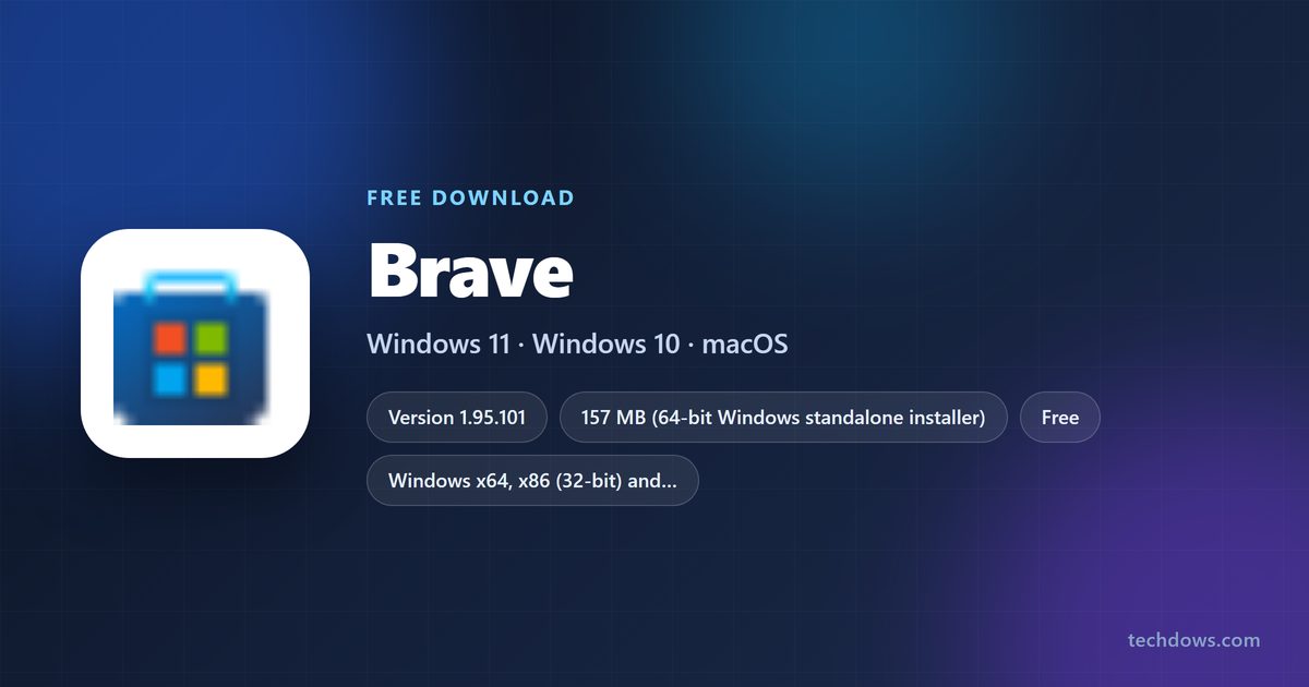 Brave Browser installer sizes and supported systems