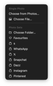 Choose From Photos WhatsApp Snapchat Instagram Pinterest