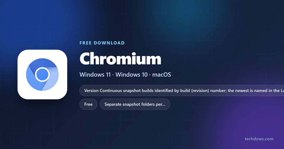 Chromium download platforms and build format at a glance
