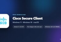Cisco Secure Client specification card with version, licence and platforms