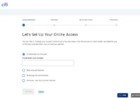 Citi online access setup screen listing Bank Account Number as one option