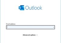 Classic Outlook connect screen with an empty email address field