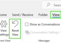 Classic Outlook ribbon showing File, Home, Send/Receive, Folder and View tabs
