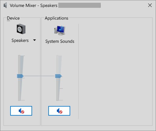 Classic Volume Mixer window with Device and Applications slider groups