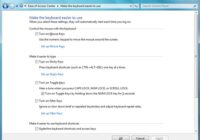 Classic Windows Ease of Access Center page with Sticky Keys and Toggle Keys checkboxes