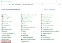Control Panel Small icons view listing Windows Tools and Credential Manager