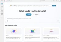 Copilot Studio Home page with a box to describe the agent you want