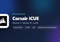 Corsair iCUE logo with download size and supported systems