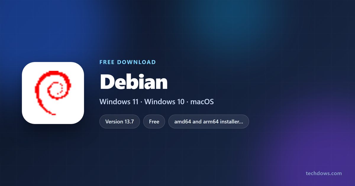 Debian spec card with version, price and supported processors