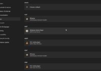 Default apps list mapping several video file types to different players