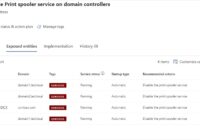 Defender for Identity list of domain controllers still running Print Spooler service