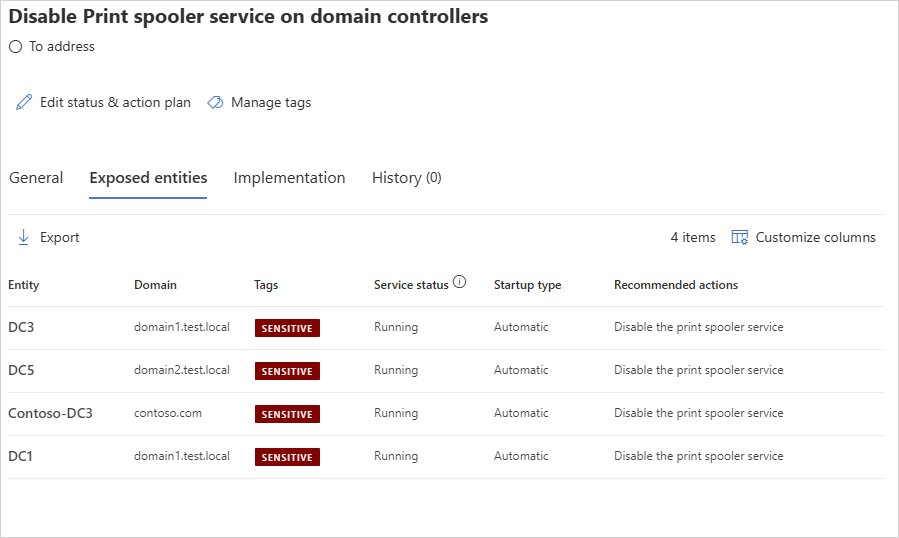 Defender for Identity list of domain controllers still running Print Spooler service