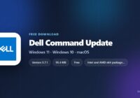 Dell Command Update card with version, size and supported Windows