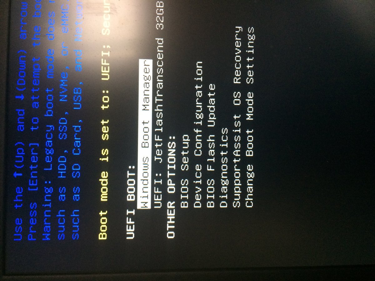 Dell F12 One Time Boot Menu listing BIOS Flash Update option