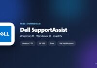 Dell SupportAssist card with version, installer size and supported Windows