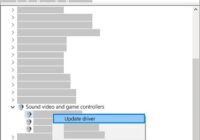 Device Manager right-click menu with Update driver option highlighted