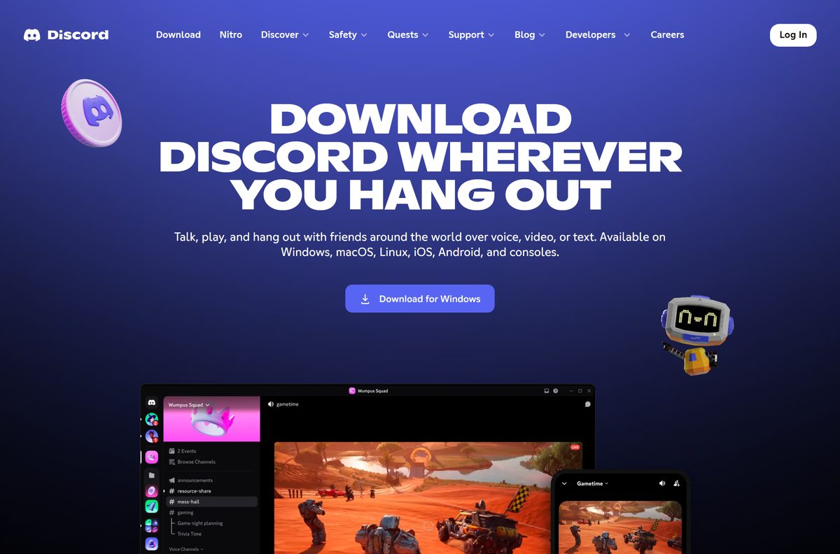 Discord download page showing the x64 and ARM64 buttons under Windows
